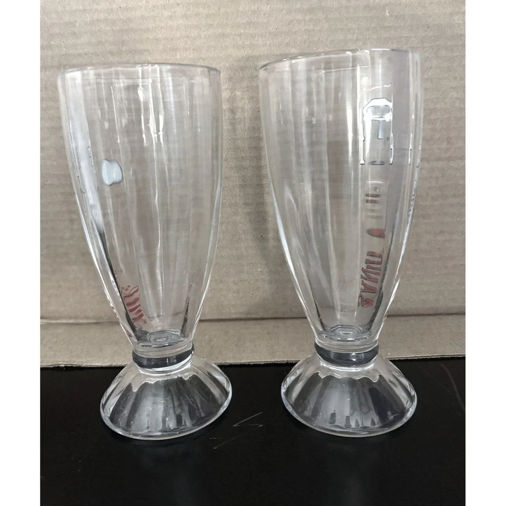 Elf Movie Buddy the Elf Footed Soda Glasses Set of 2 Christmas Holiday Clear